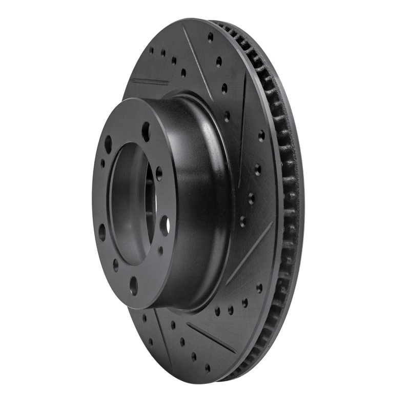 Porsche Boxster Brake Rotor (1) - Front Right - R1 Concepts - Drilled & Slotted - Black - `97-`04